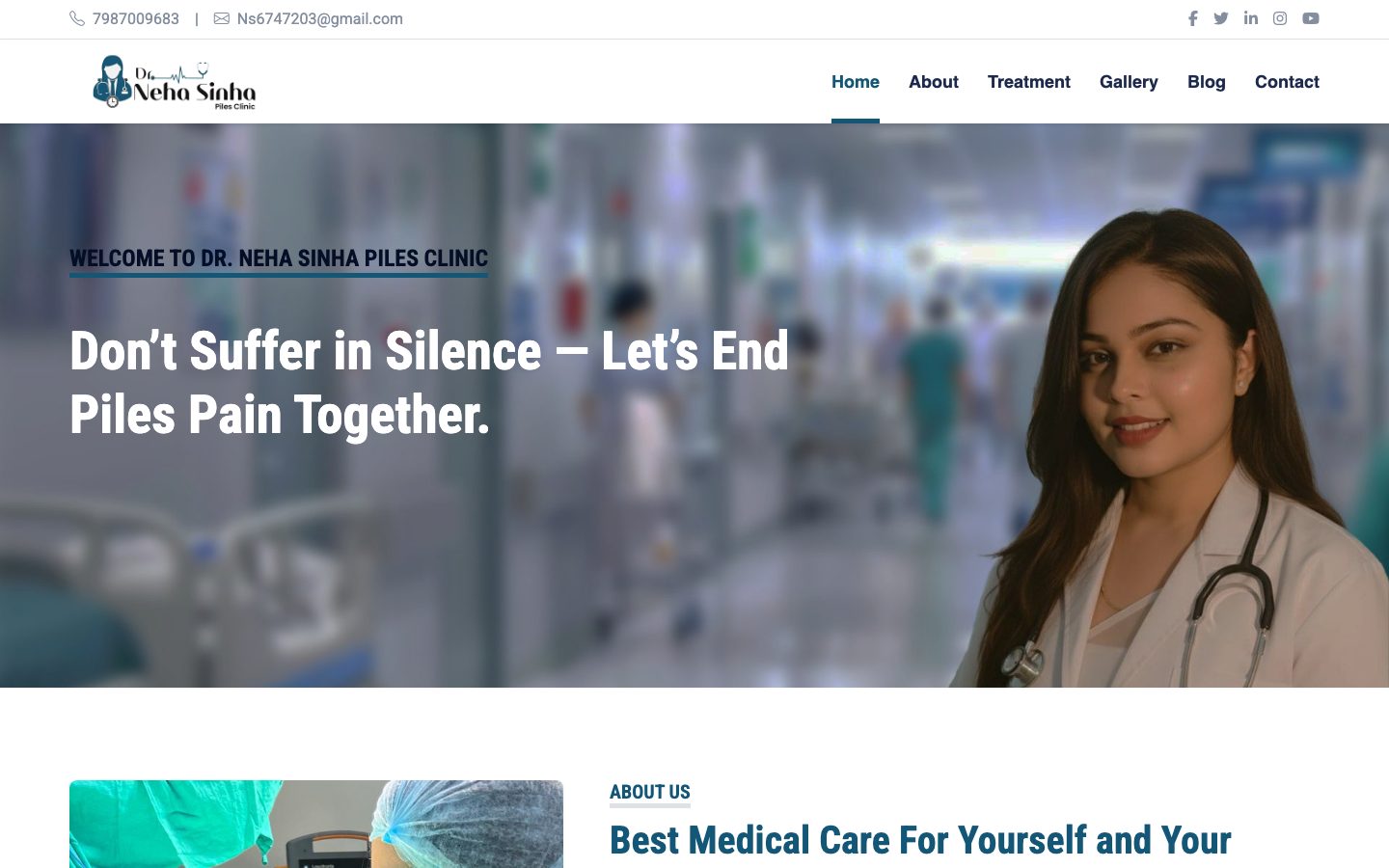Dr Neha Sinha website screenshot