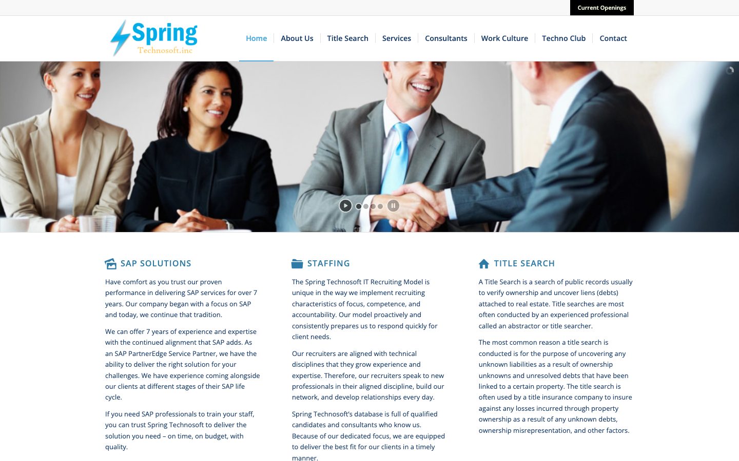 Spring Technosoft website screenshot