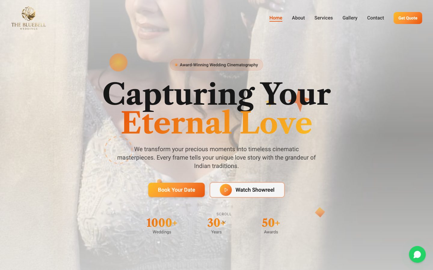 The Bluebell Weddings website screenshot
