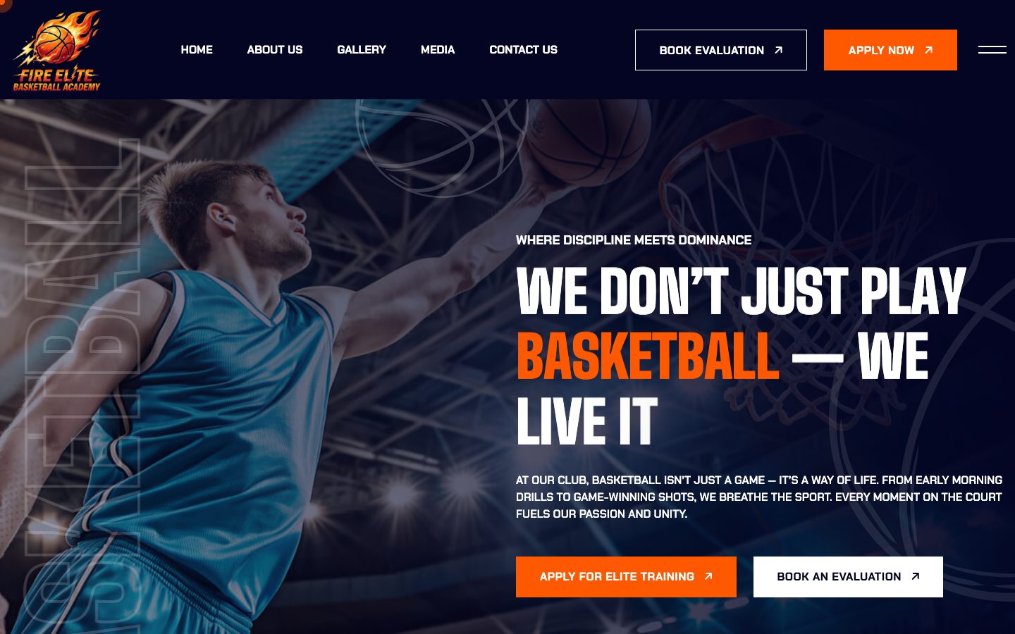 The Fire Elite website screenshot